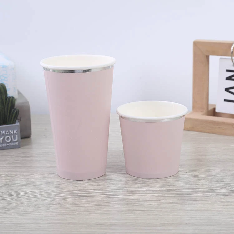 ถ้วยกาแฟกระดาษสีชมพู